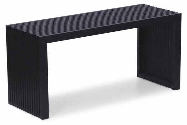 Panca Relaxdays, bambù, panca da cucina moderna, panca per spogliatoio in ingresso, bagno, camera da letto, HBT 43x90x33 cm, panca porta scarpe, nera