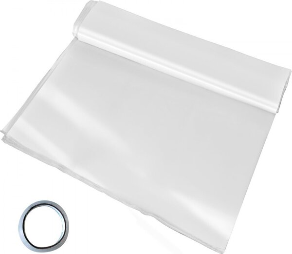 Pellicola per serra 3,6 m x 7,6 m - Pellicola trasparente di 0,15 mm di spessore - Pellicola da giardino resistente agli strappi - Polietilene