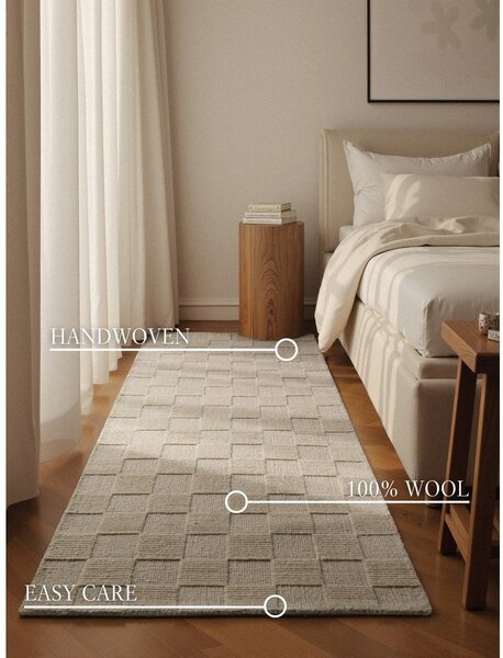 Passatoia color crema in lana tessuta a mano 80x200 cm Scala – Villeroy&Boch