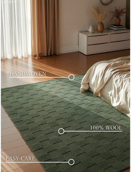 Tappeto verde scuro in lana tessuto a mano 120x170 cm Scala – Villeroy&Boch