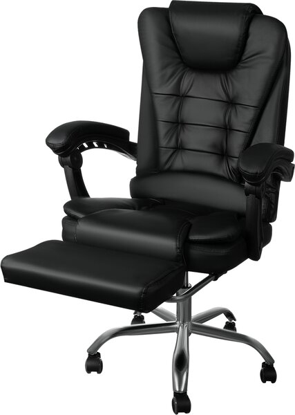 Sedia da ufficio Sedia girevole direzionale Sedia ergonomica da scrivania Rivestimento in Pelle finta 16224, colore:nero/nero