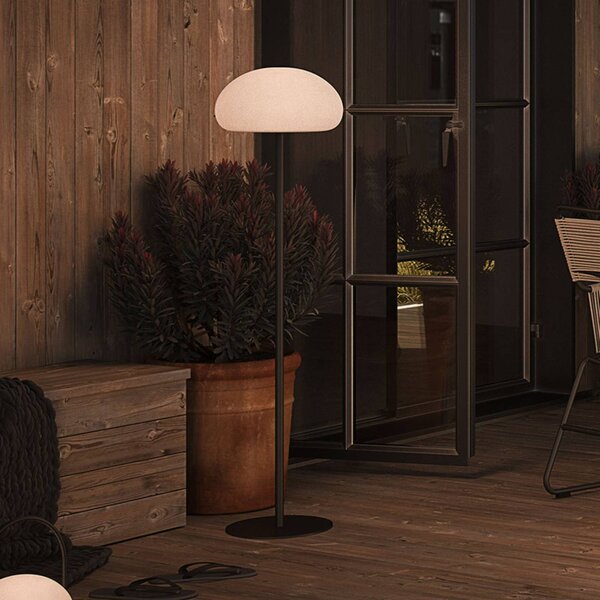 Nordlux Lampada LED per terrazza ricaricabile Sponge, bianco/nero, metallo, IP65 Sponge Floor, dimmerabile, Bianco / Opale, Metallo, Moderno