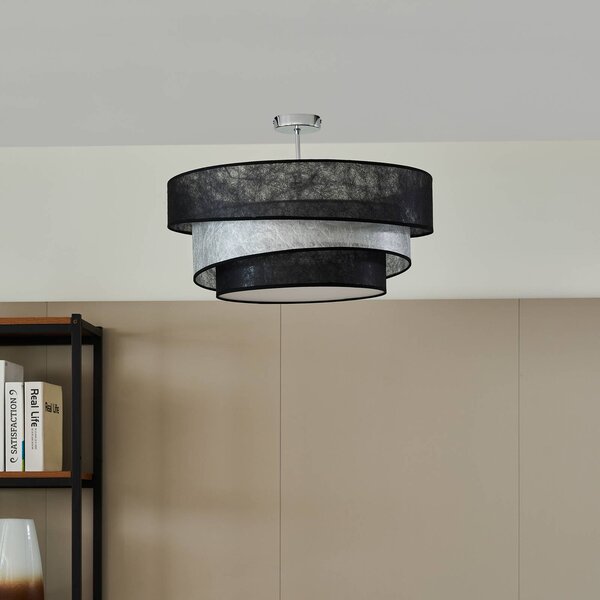 Plafoniera soffitto Ayvira Lindby, dimmerabile, Nero, Soggiorno / Sala da pranzo, Metallo, Moderno, Plafoniera