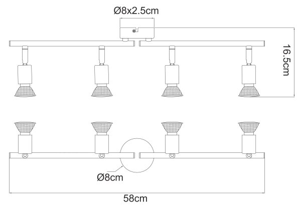 GLOBO 57381-4L - Luce Spot a LED OLANA 4xGU10/3W/230V