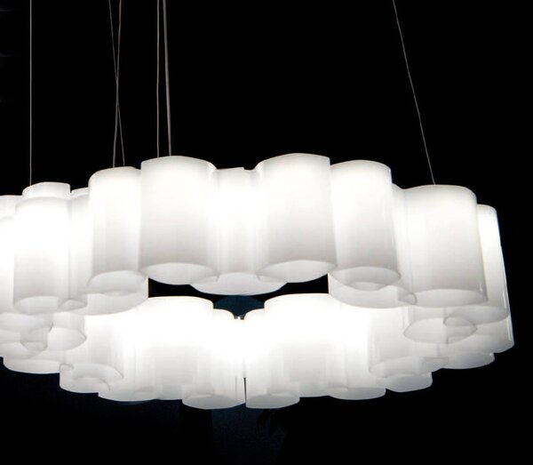 Stilnovo Lampada LED a sospensione Honey, dimmerabile, rotonda, 58 cm dimmerabile, Bianco / Opale, Soggiorno / Sala da pranzo, Plastica, Moderno