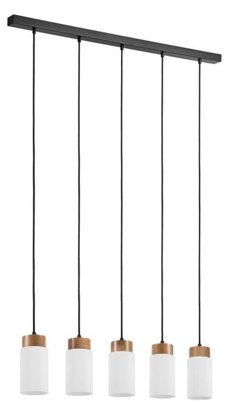 Lampadario a cavo MARKUS 5xE27/15W/230V nero/rovere