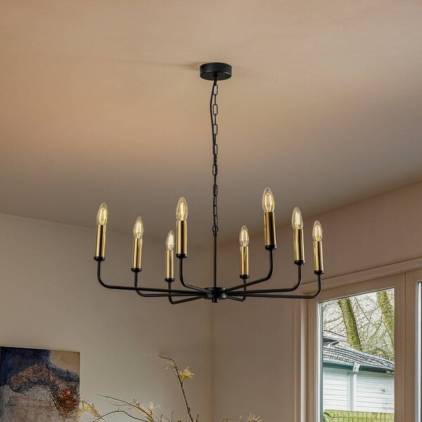 Lampadario a soffitto Ampli Domiluce, dimmerabile, Nero, Soggiorno / Sala da pranzo, Metallo, Moderno, Lampadario