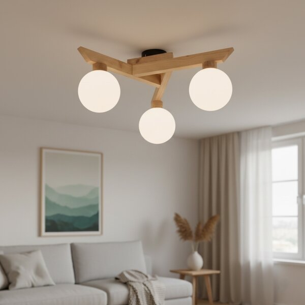 Plafoniera ANTONIO 3xG9/5W/230V rovere/bianco