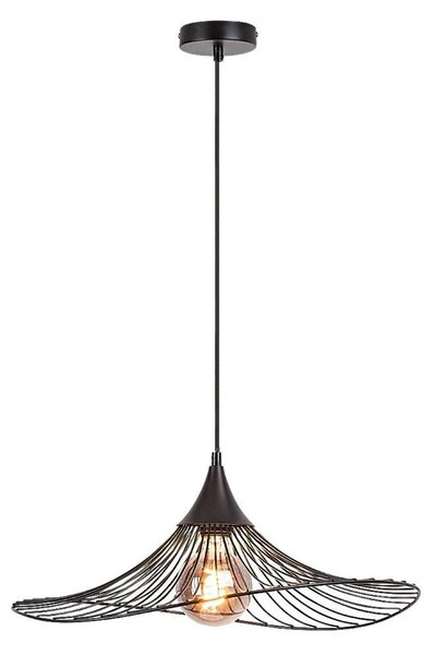 Rabalux 72004 Lampada a sospensione 1 spot Sombero, E27, nero, rotondo, industriale, ø500mm