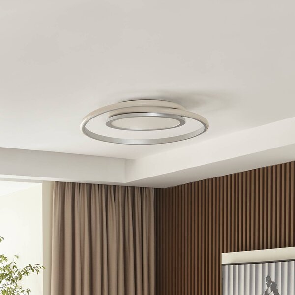 Plafoniera a LED Noud Lucande, dimmerabile, Cromo / Argento, Camera da letto, Metallo, Moderno, Plafoniera LED