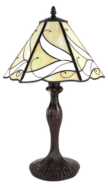 Lampada da tavolo Tiffany Clayre & Eef Ø 31x43 cm Vetro bianco beige