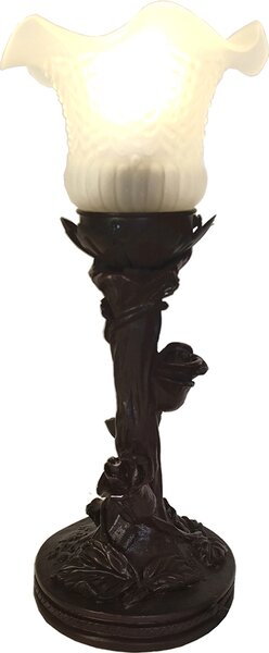 Lampada da tavolo Clayre & Eef Ø 12x31 cm in poliresina bianca