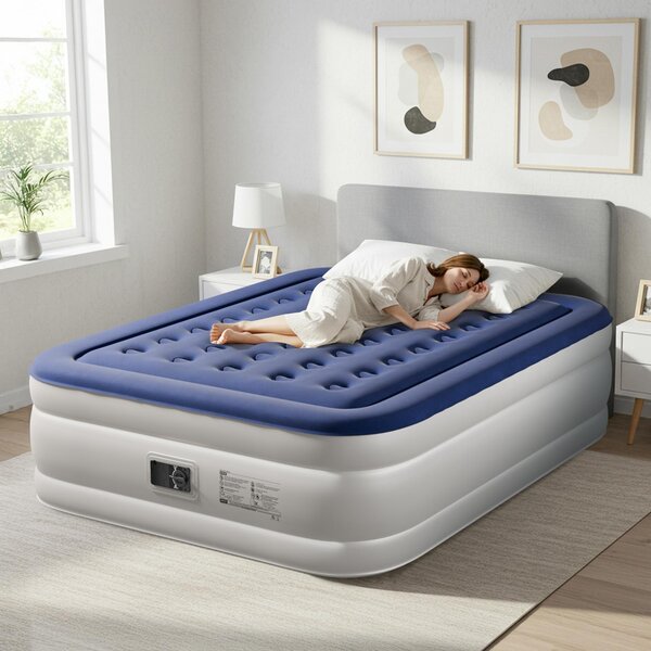 FCH Materasso ad aria con pompa incorporata, 203 x 153 x 45CM Materasso gonfiabile con top morbido e aerodinamico, Materasso gonfiabile