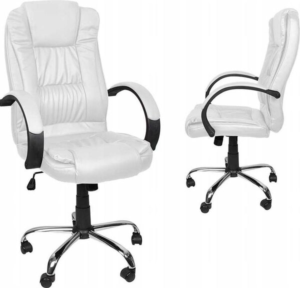 Sedia da ufficio, ecopelle - bianco MALATEC 23240