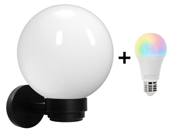 Brilagi-LED RGBW Applique da esterno HARBOR 1xE27/9W/230V IP33 nero/bianco
