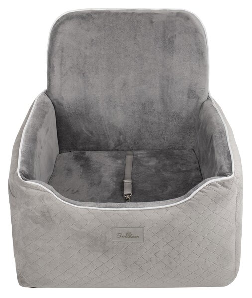 Seggiolino per cani - Comodo seggiolino da viaggio per cani di taglia media, posizione di seduta alta con cintura di sicurezza, lavabile - 64x50x30 cm, Grigio, Taglia unica