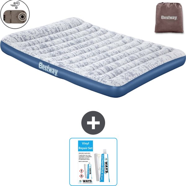 Materasso gonfiabile Bestway - 2 persone - 152 x 203 x 30 cm - Blu - Accessori inclusi