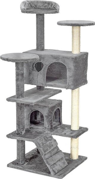 Tiragraffi e casetta - Gatti - Grigio - Altezza 131 cm