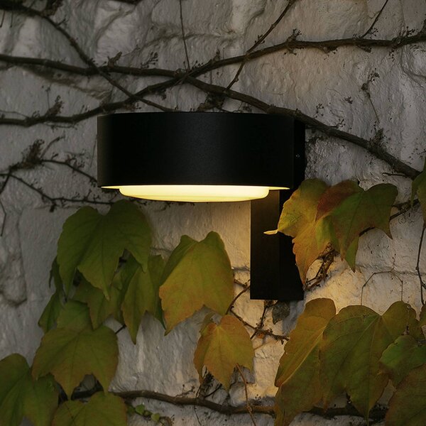 MARSET Applique da esterni a LED Plaff-on! A, dimmerabile, Nero, Alluminio, Design, Applique LED da esterni