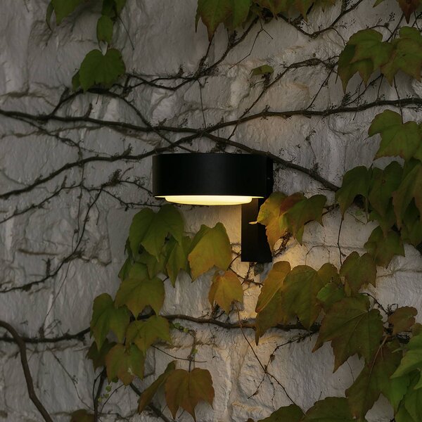 MARSET Applique da esterni a LED Plaff-on! A, dimmerabile, Nero, Alluminio, Design, Applique LED da esterni