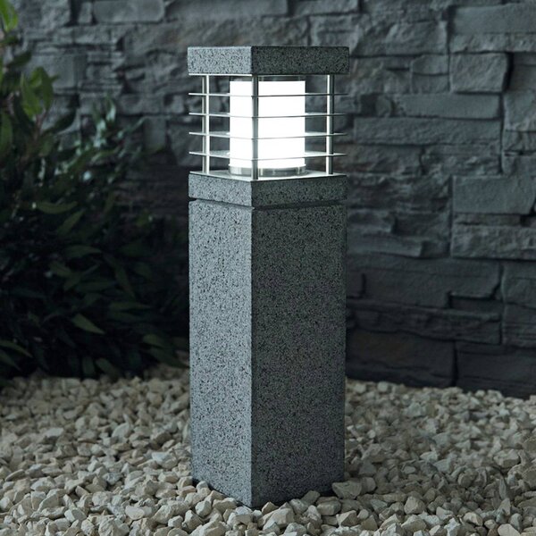 Heitronic Lampione da giardino La Mer, Alluminio / Grigio / Zincato, Pietra, Moderno, Lampada da esterni