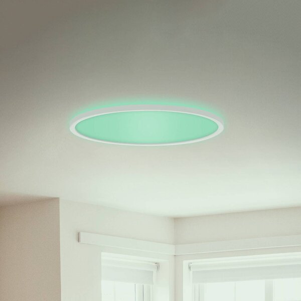 Briloner Plafoniera a LED Slim, dimmerabile, Bianco / Opale, Soggiorno / Sala da pranzo, Plastica, Moderno, Plafoniera LED