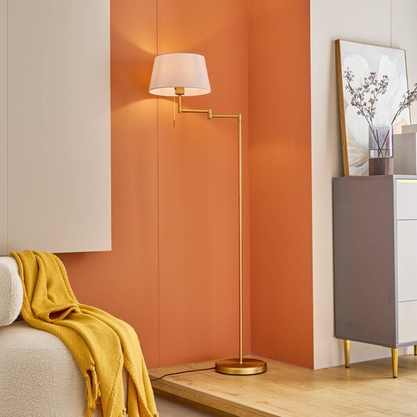 Lampada da terra Ismene Lindby, Bronzo / Ottone antico, Soggiorno / Sala da pranzo, Metallo, Lampada da terra