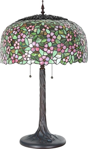 Lampada da tavolo Tiffany Clayre & Eef Ø 46x72 cm Vetro rosa verde