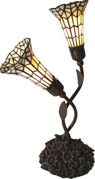Lampada da tavolo Tiffany Clayre & Eef 44x26x61 cm in vetro beige