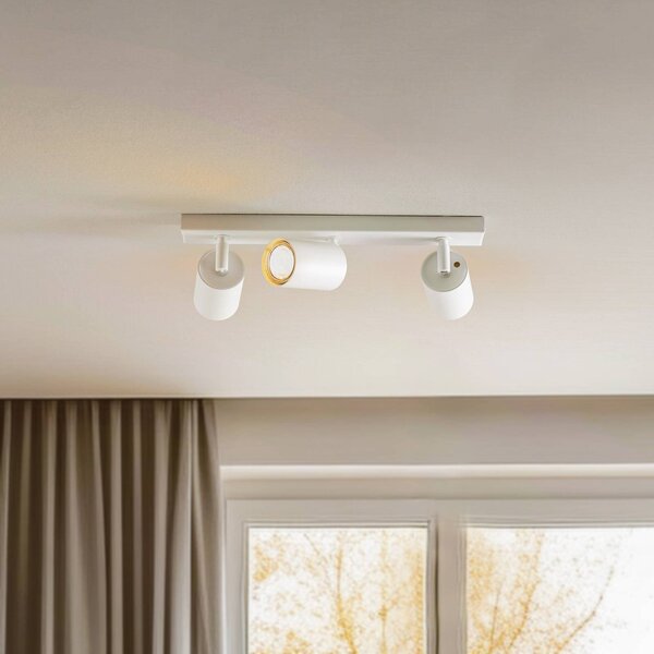 SIGMA Faretto a soffitto Zoom, 3 luci, bianco