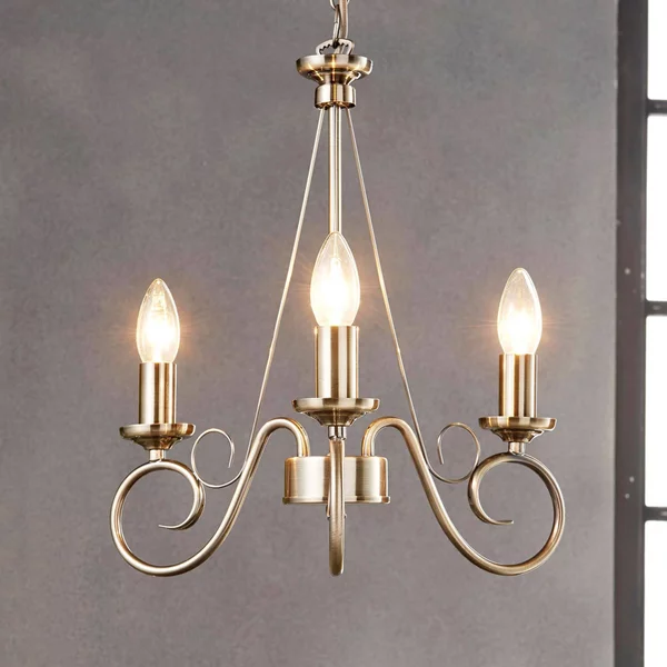 Lampadario a soffitto Marnia Lindby, dimmerabile, Bronzo / Ottone antico, Soggiorno / Sala da pranzo, Metallo, Antico, Lampadario