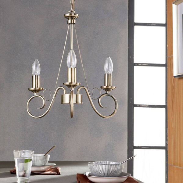Lampadario a soffitto Marnia Lindby, dimmerabile, Bronzo / Ottone antico, Soggiorno / Sala da pranzo, Metallo, Antico, Lampadario