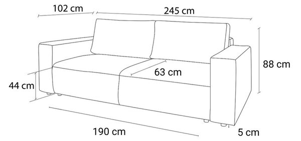 Divano letto in velluto a coste rosa chiaro 245 cm Nihad - Bobochic Paris