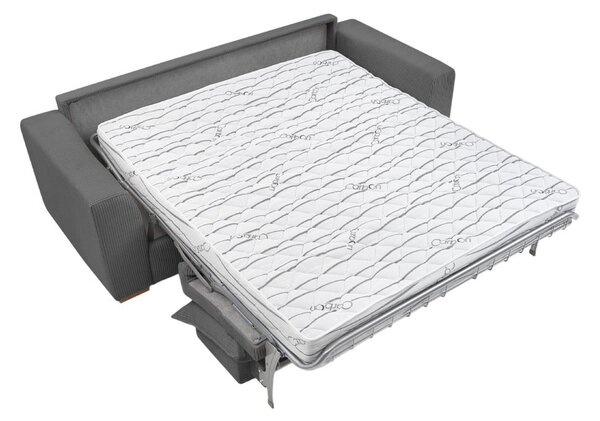 Divano grigio allungabile con rivestimento in velluto a coste 225 cm Augustin – Bobochic Paris
