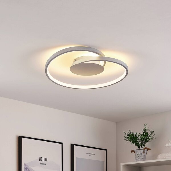 Plafoniera a LED Enesa Lucande, dimmerabile, Alluminio / Grigio / Zincato, Camera da letto, Metallo, Moderno, Plafoniera LED