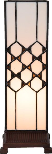 Lampada da tavolo Tiffany Clayre & Eef 12x12x36 cm Vetro bianco