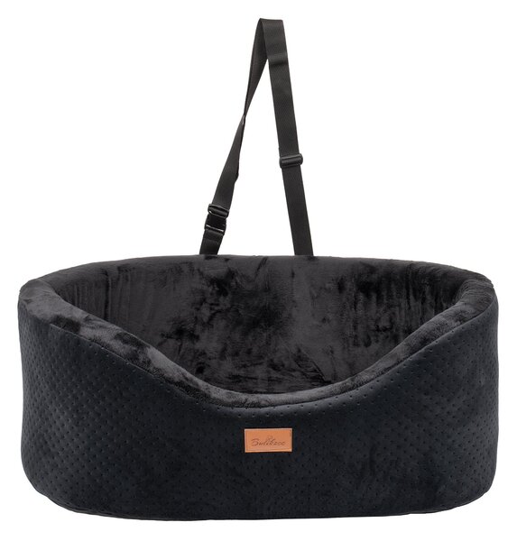 Seggiolino per cani BOUTIQUEZOO-Comodo seggiolino da viaggio per cani di grossa taglia, posizione alta con cintura di sicurezza, lavabile- 80x60x32 cm