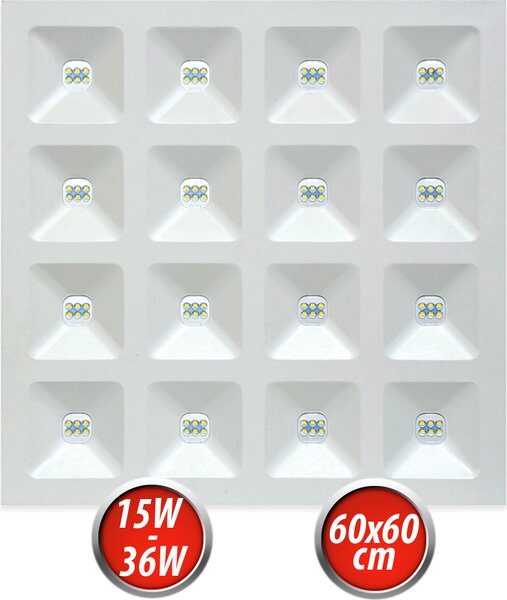 Linea LED Pannello LED 15W - 36W 8 livelli di potenza 60x60cm plafoniera bianco neutro 4000K 2250lm - 5040lm plafoniera pannello LED incl. trasformatore angolare