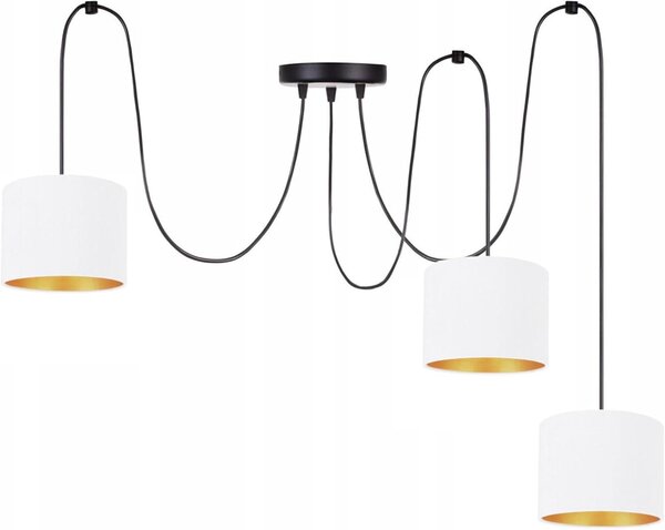 Lampada da soffitto bianca lampada in velluto vintage moderna E27 lampada di design a 3 luci N230-P3-W