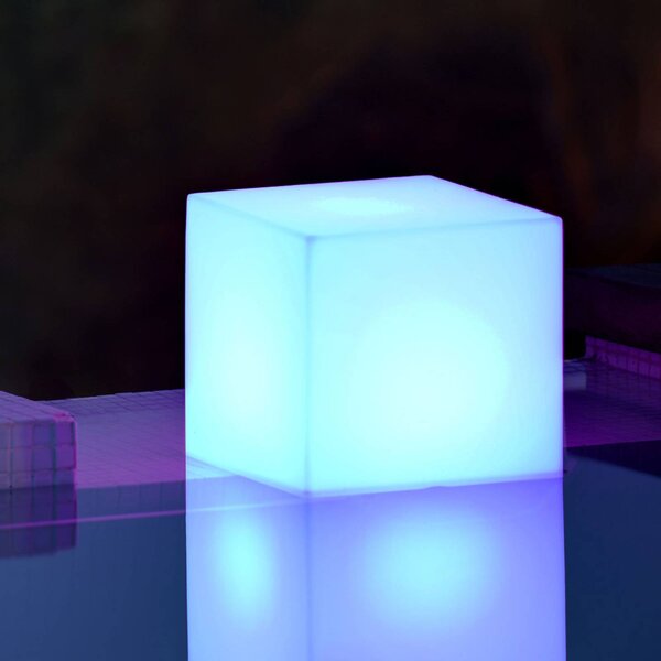 Newgarden Lampada solare Cuby, dimmerabile, Bianco / Opale, Plastica, Moderno, Lampada solare