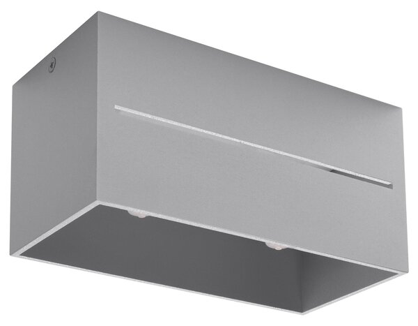 Lampada da soffitto LOBO 2 grigio 2xG9 8W alluminio 10x10x20cm Sollux Lighting
