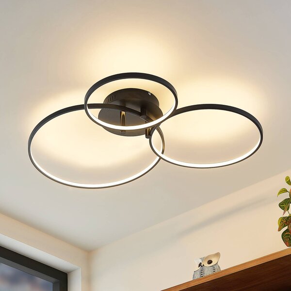 Plafoniera a LED Rayk Lindby, dimmerabile, Nero, Soggiorno / Sala da pranzo, Moderno, Plafoniera LED