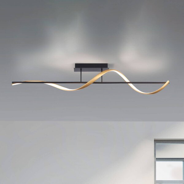 Q-Smart-Home Plafoniera smart Q-Swing, dimmerabile, Nero, Soggiorno / Sala da pranzo, Alluminio, Moderno