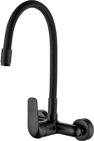 Miscelatore da cucina con bocca mobile miscelatore monocomando a parete nero