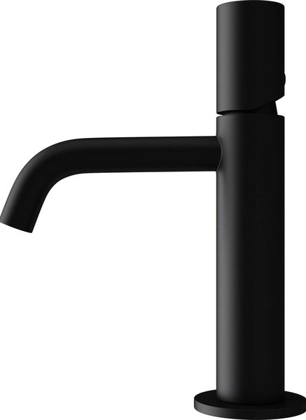Doporro Miscelatore Monocomando per Lavabo Bagno Senza Leva, Rubinetto con Flessibili Acqua Calda Fredda in Ottone Nero Opaco H 20,7 cm WAO-7701