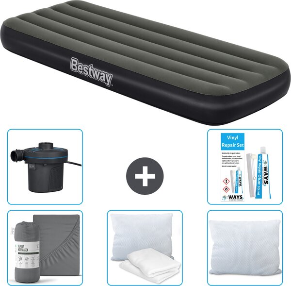 Materasso gonfiabile Bestway - 1 persona - 76 x 185 x 25 cm - Verde - Accessori inclusi
