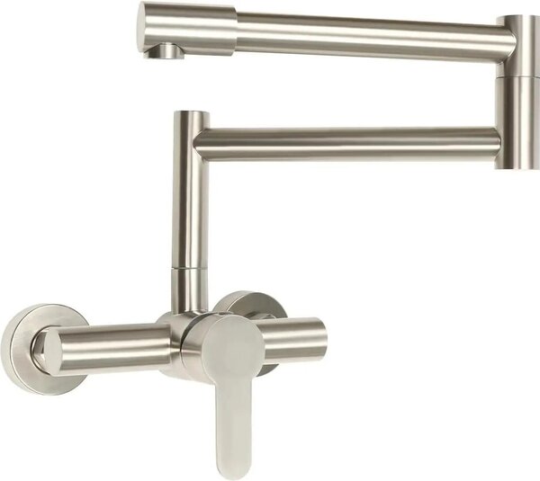 Rubinetto da cucina - Rubinetto - Ruotabile a 360° - In ottone massiccio - Attacco G1/2 - Argento