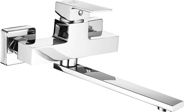 Miscelatore per lavello design per montaggio a parete cromo