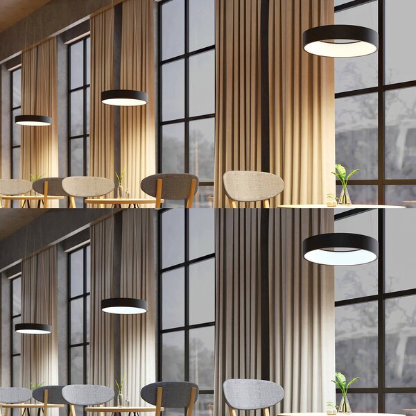 Arcchio Lampada LED a sospensione Aleksi, Ø 45 cm, nero, metallo, CCT Aleksi Arcchio, dimmerabile, Nero, Cucina, Metallo, Moderno