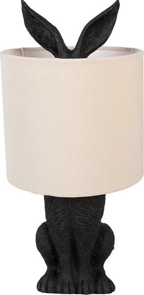 Clayre & Eef Lampada da tavolo Rabbit Ø 20x43 cm Nero Beige Plastica